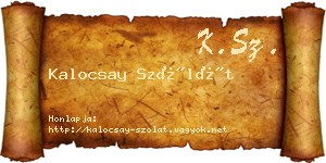 Kalocsay Szólát névjegykártya
